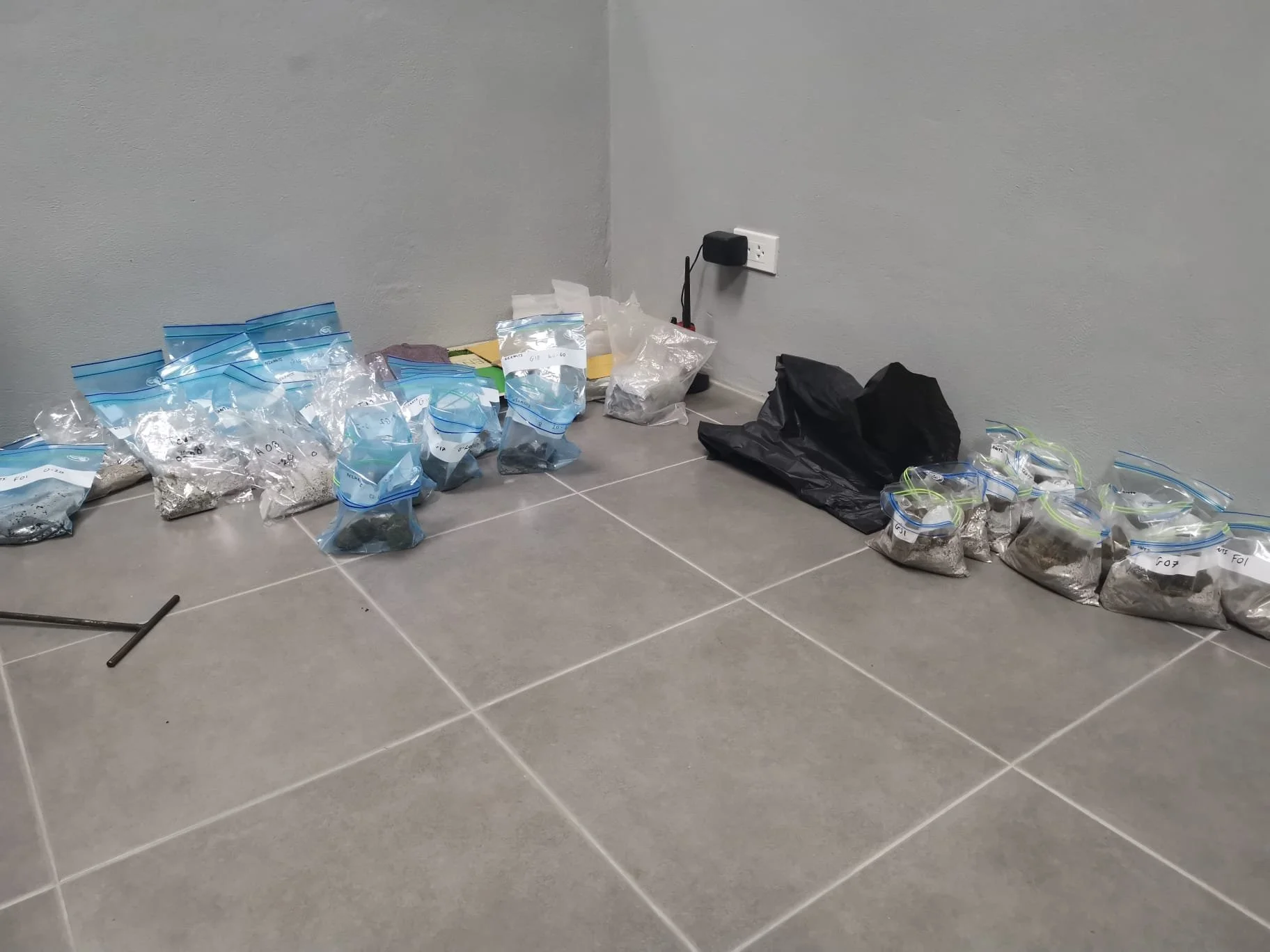 Soil samples packed and ready to be shipped