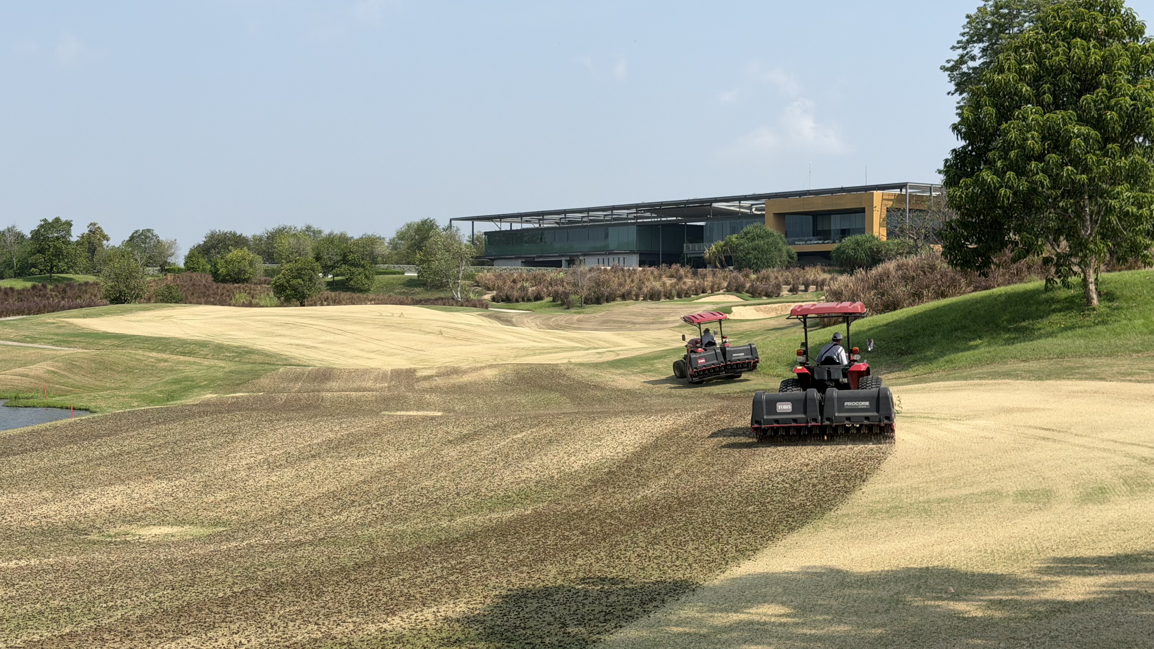 Coring golf course fairways