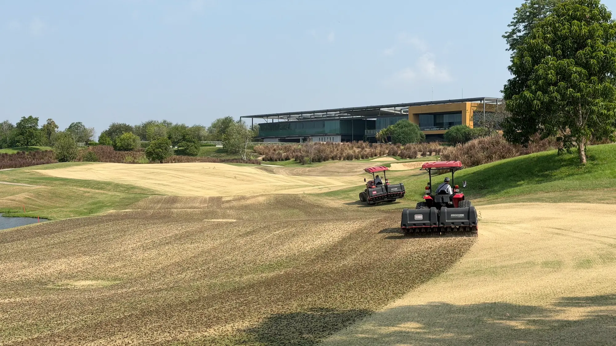 Coring golf course fairways