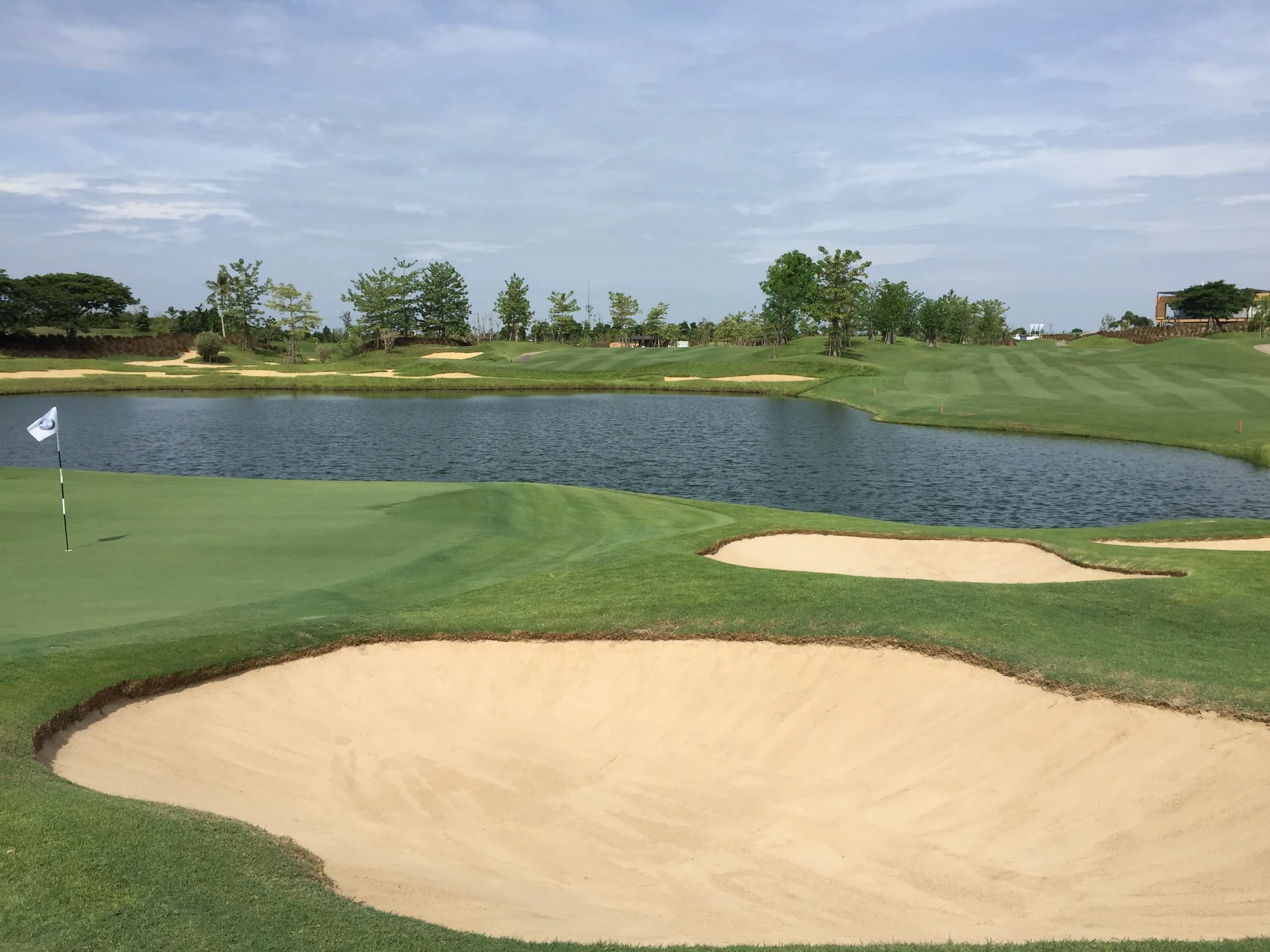 The 13th hole from green to tee at Nikanti Golf Club