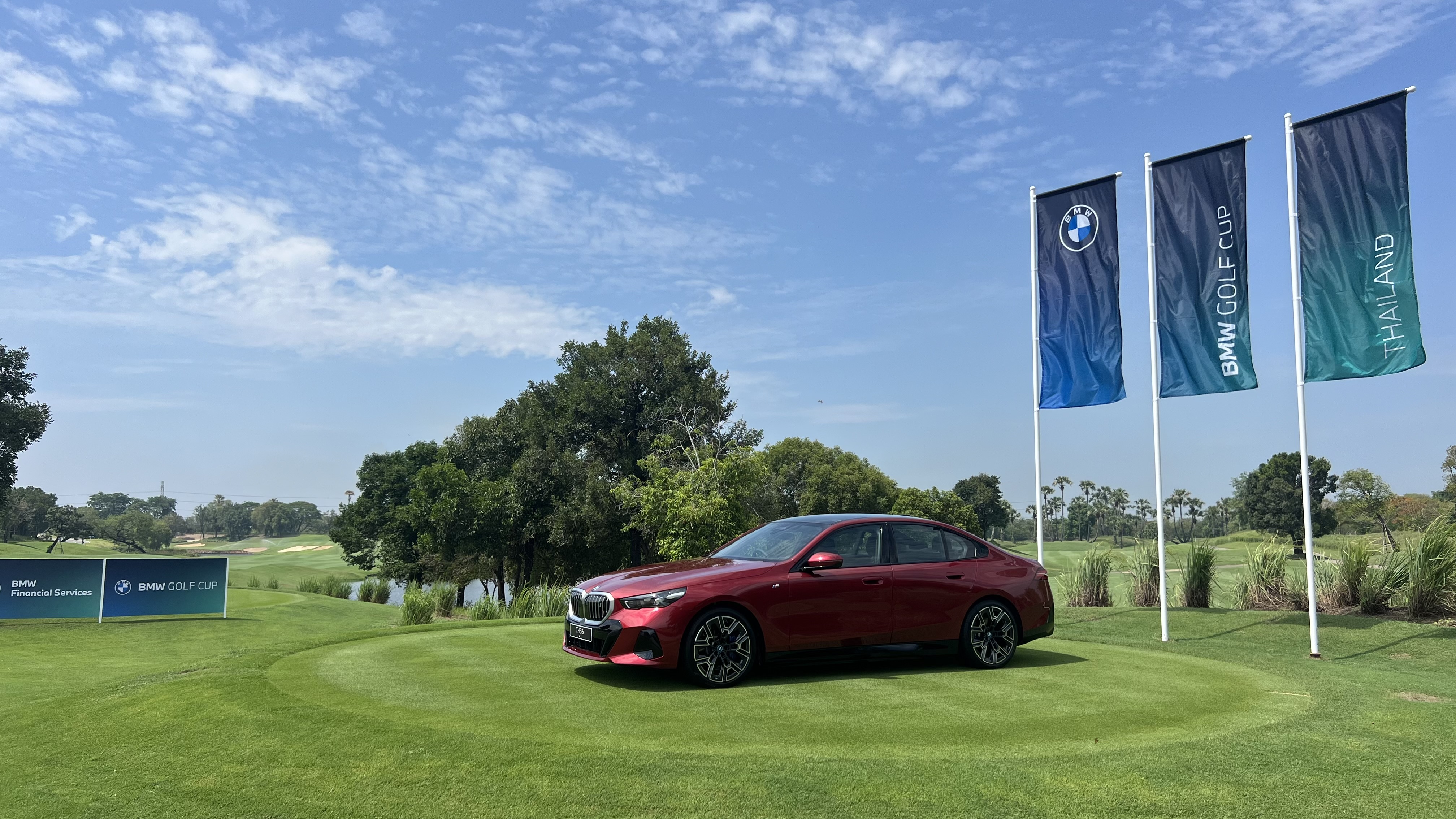 BMW on the 1st tee at Nikanti Golf Club, Thailand.