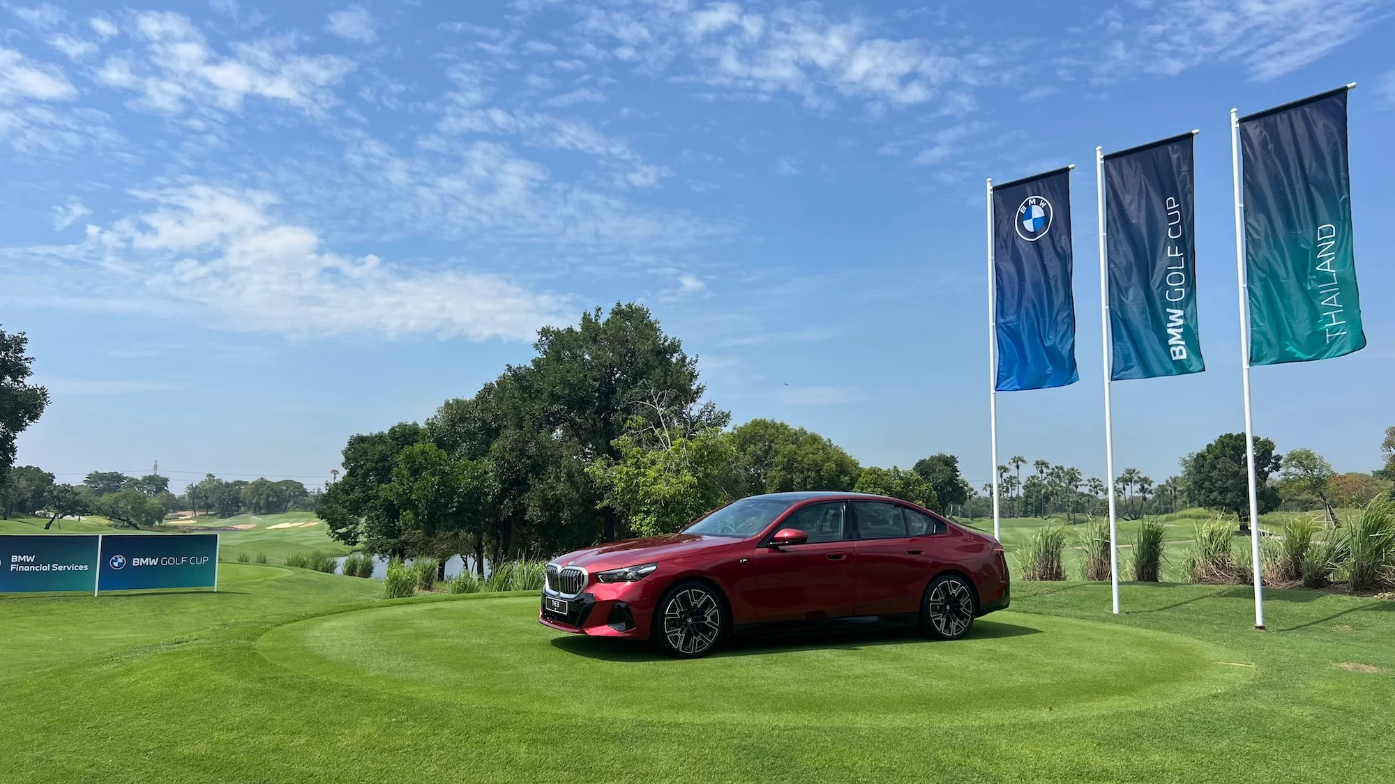 BMW on the 1st tee at Nikanti Golf Club, Thailand.