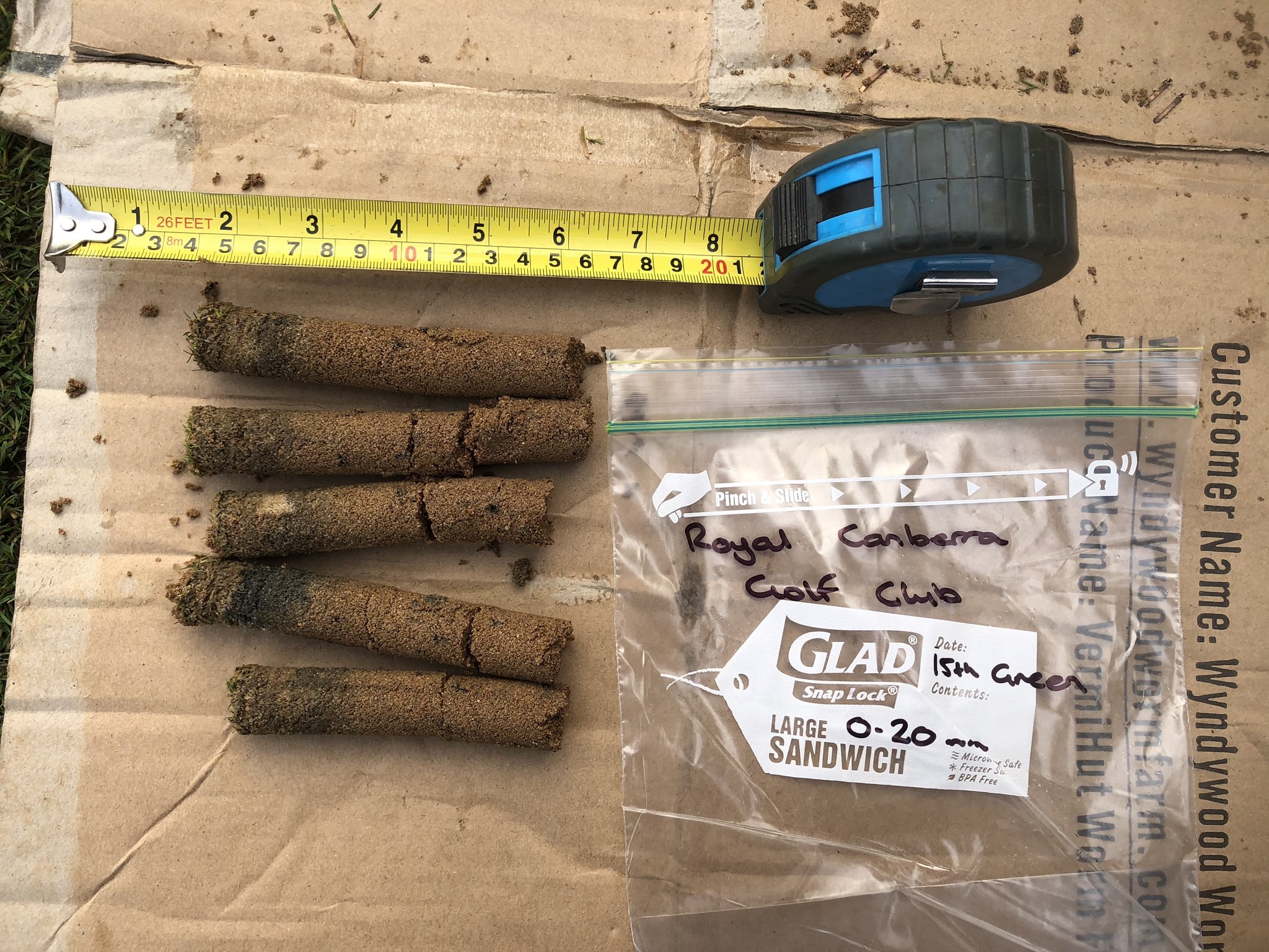Soil samples being prepared for shipment